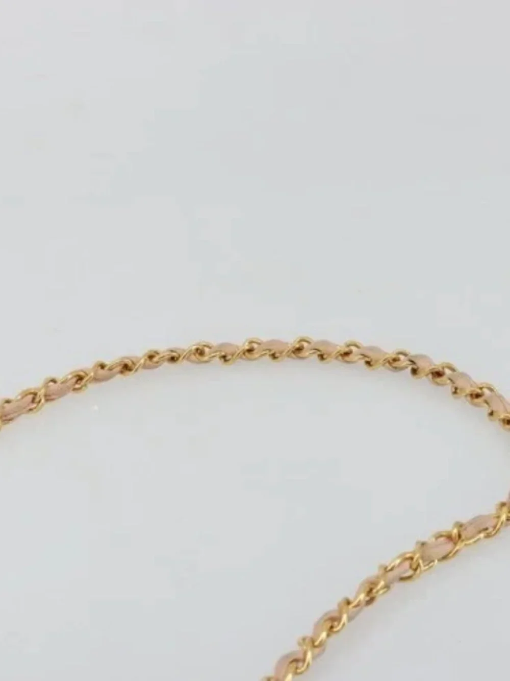 CHANEL Chain Shoulder Bag Lamb Skin Beige Gold CC Auth 184126